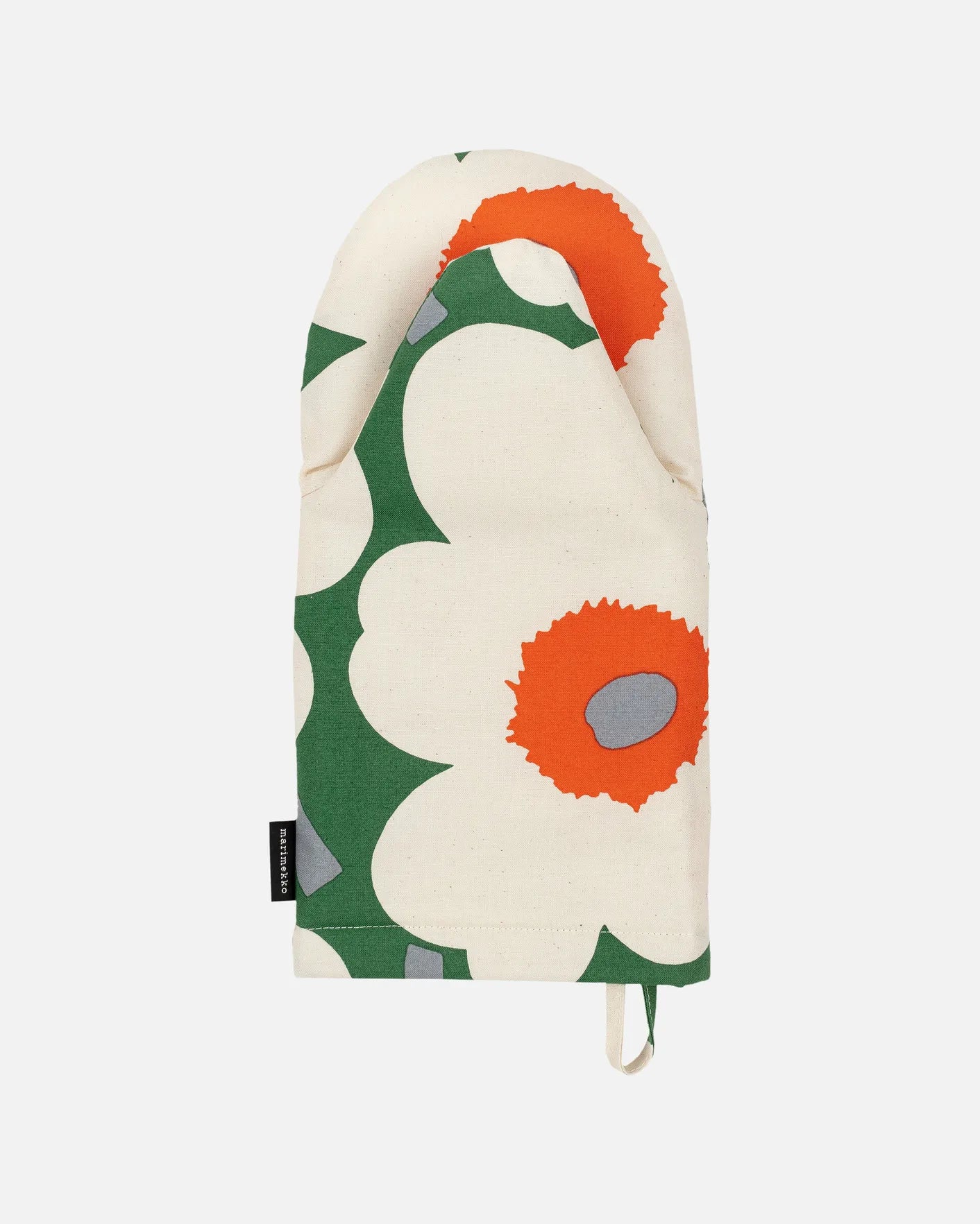 Pieni Unikko Oven Mitten (Green, Cotton, Orange)