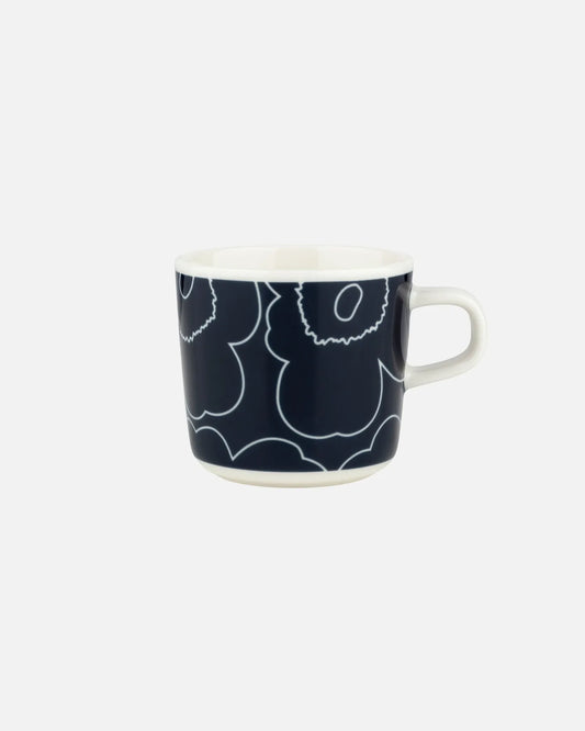 Oiva / Piirto Unikko Coffee Cup 200ml (White, Dark Blue)
