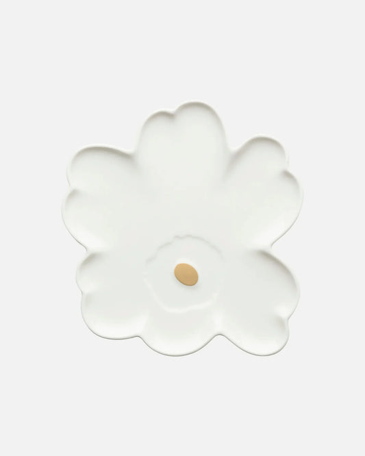 Unikko Shape Plate 20cm (White, Light Grey, Gold)