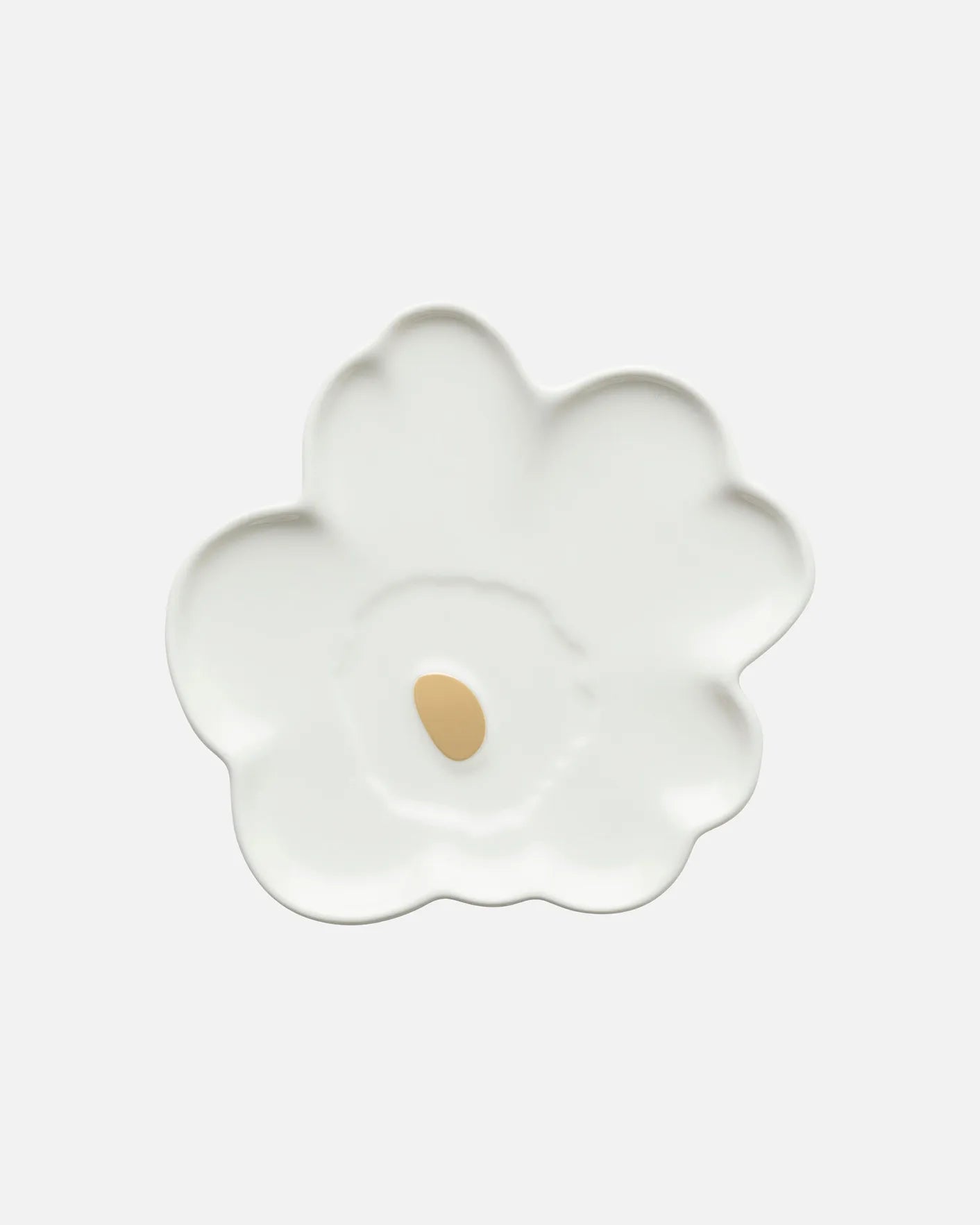 Unikko Shape Plate 20cm (White, Light Grey, Gold)