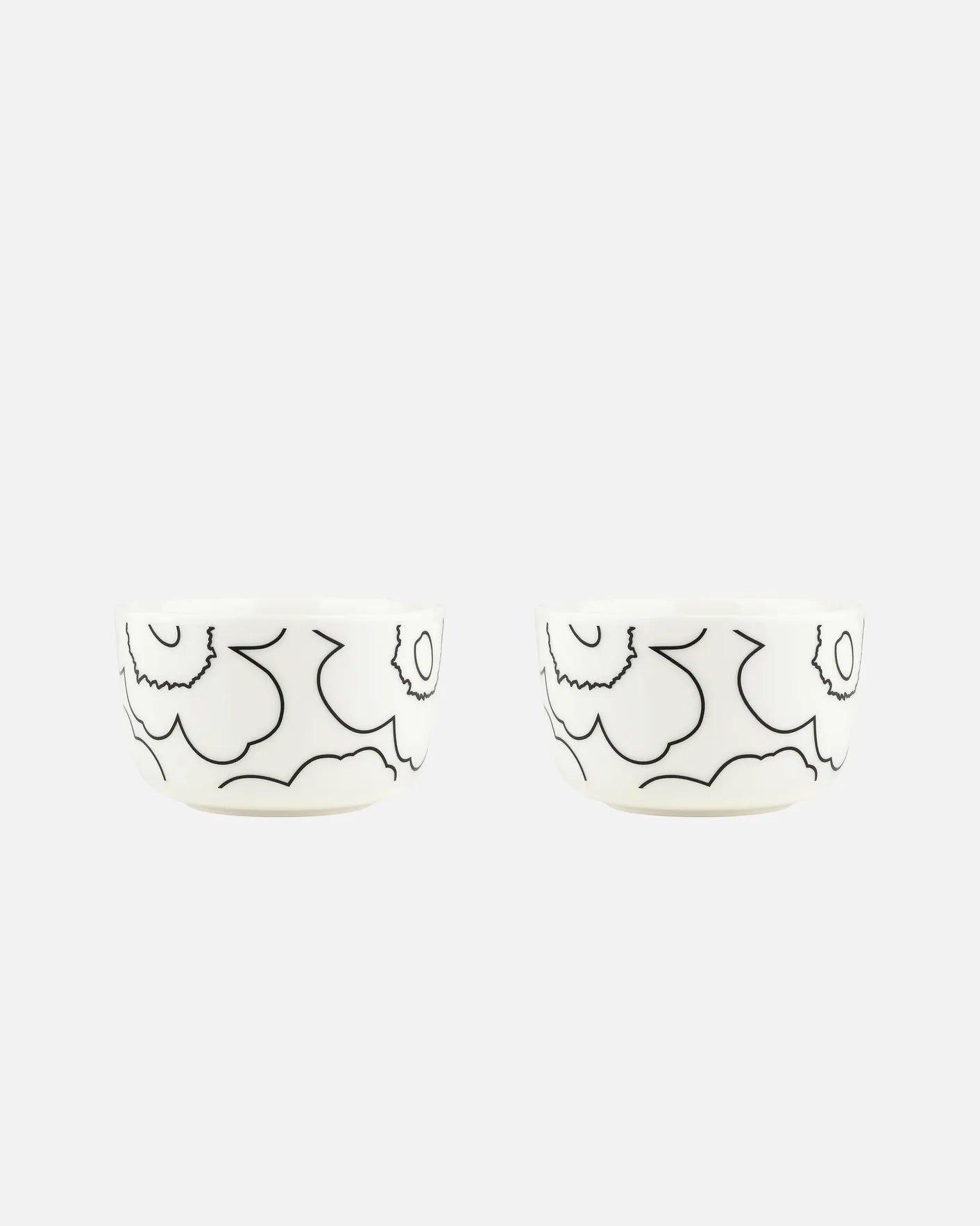 Oiva / Piirto Unikko Bowl Set of 2 (White, Black)