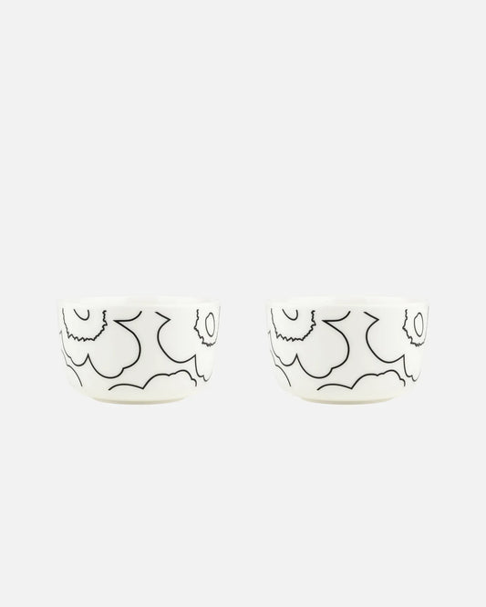 Oiva / Piirto Unikko Bowl Set of 2 (White, Black)