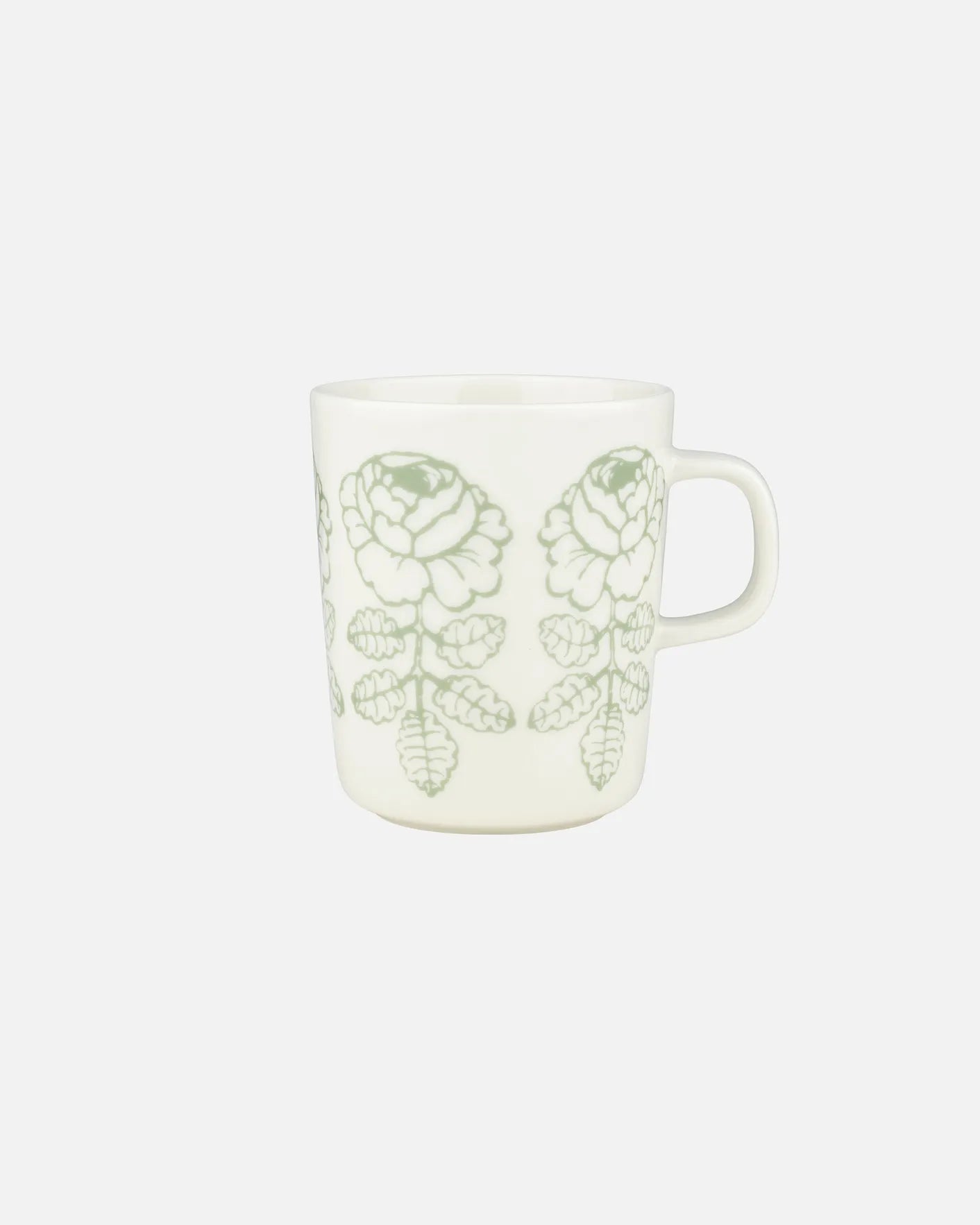 Marimekko Oiva / Vihkiruusu Mug 250ml in White, Sage
