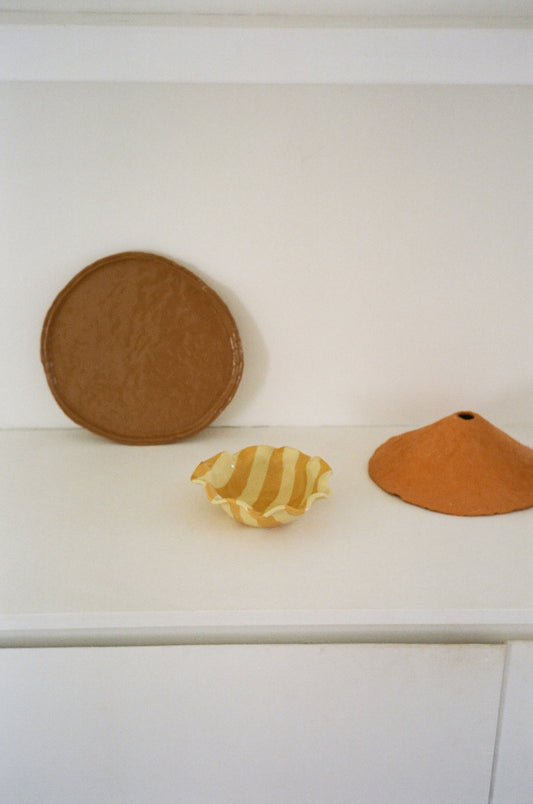 Ruffle Bowl Stripe Tangerine