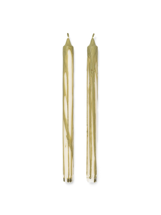 Dryp Candles Set of 2 (Olive Green)