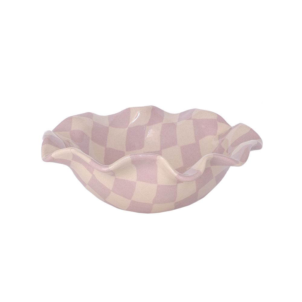 Ruffle Bowl Check Lavender