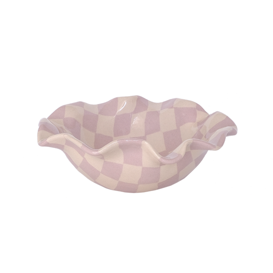 Ruffle Bowl Check Lavender