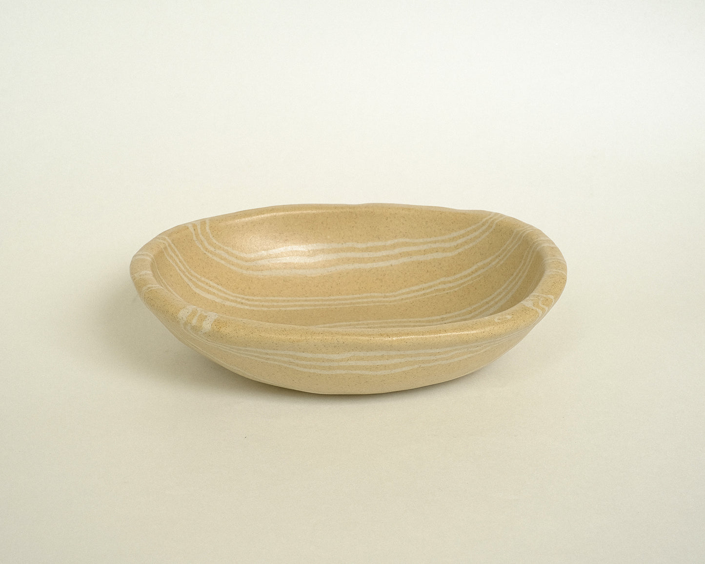 Egg Bowl Stripe Yellow Medium