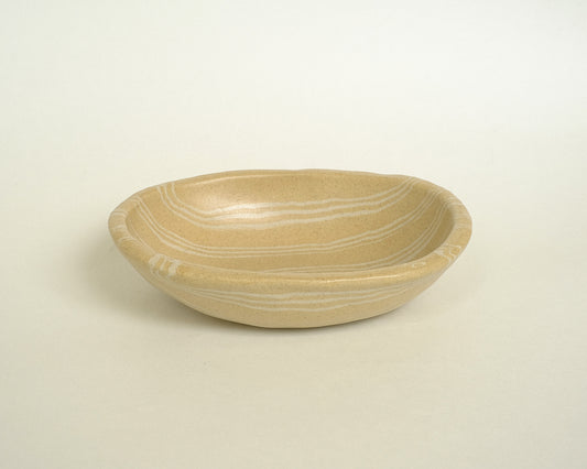 Egg Bowl Stripe Yellow Medium