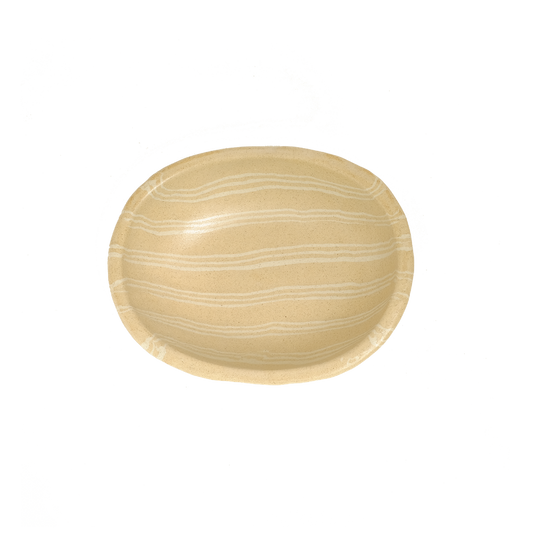 Egg Bowl Stripe Yellow Medium