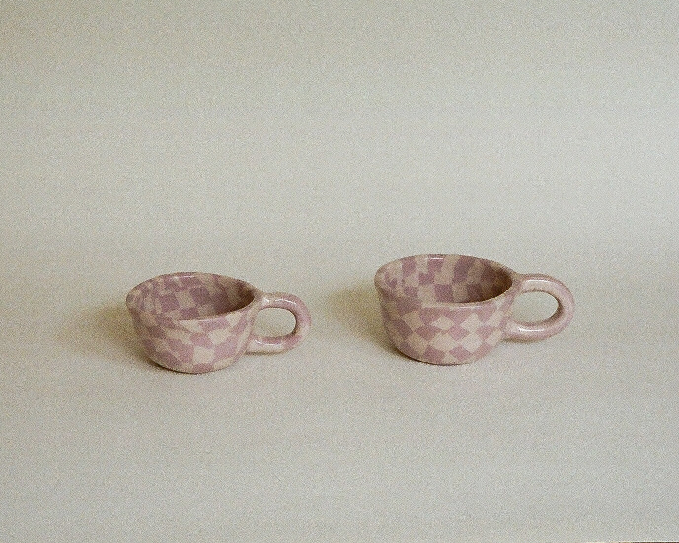Latte Mug Check Lavender 190ml