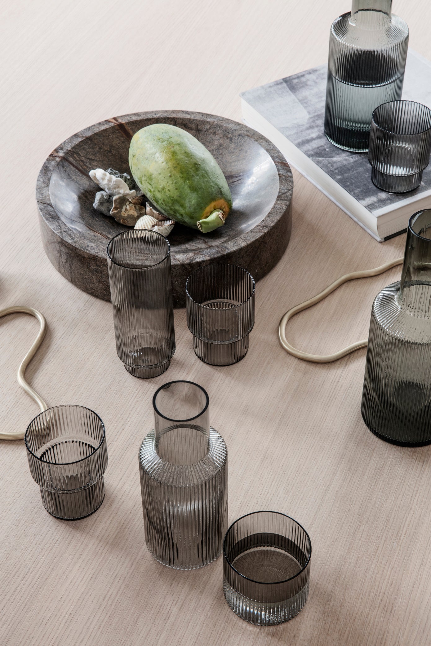 Ripple Small Carafe Set (Smoked Grey)