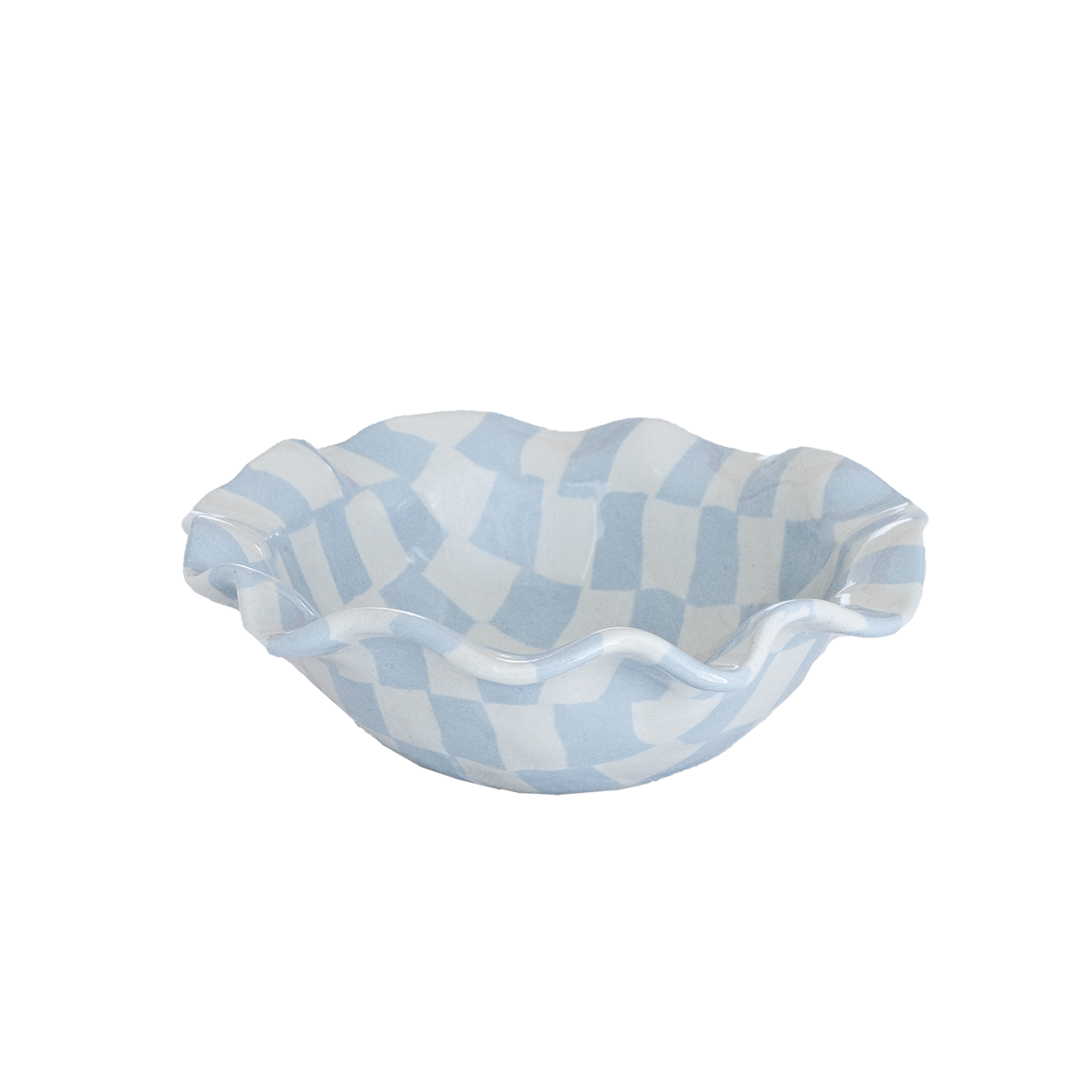 Ruffle Bowl Check Baby Blue