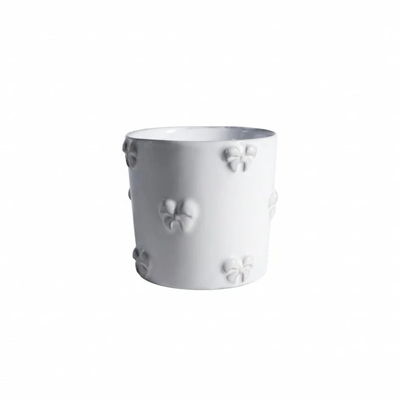 Medium Carron Paris Nœud-Nœud tumbler in white enameled terracotta.