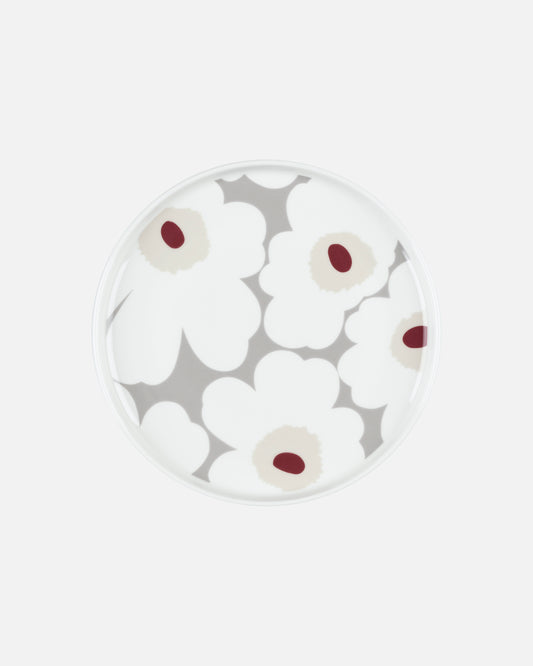Oiva Unikko Plate 20cm (Grey, Red, White, Yellow)