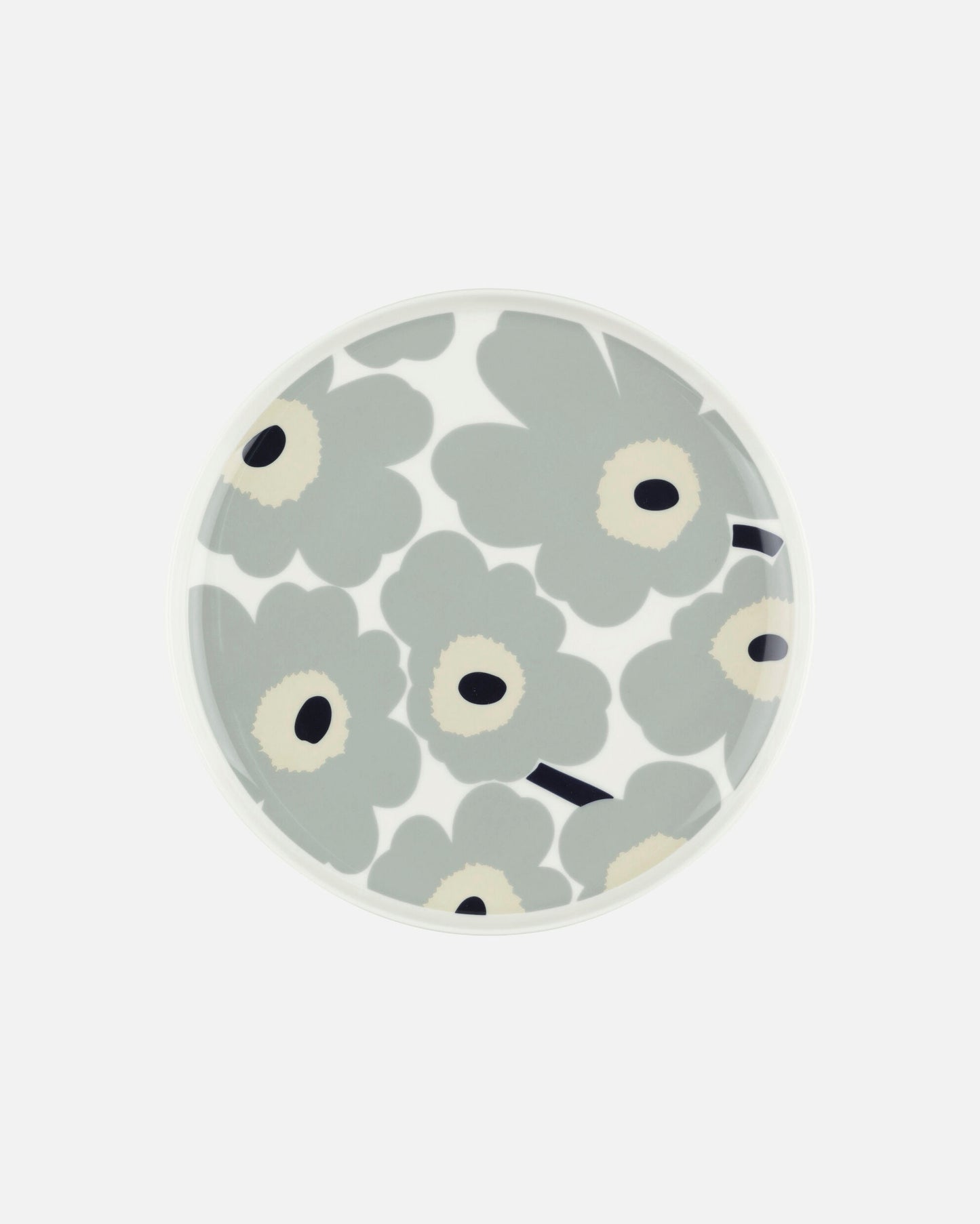 Unikko Plate 25cm (White, Light Grey, Sand, Dark Blue)