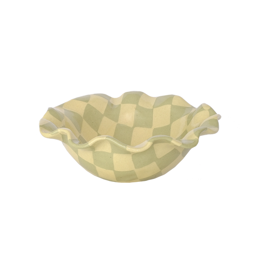 Ruffle Bowl Check Apple Lime