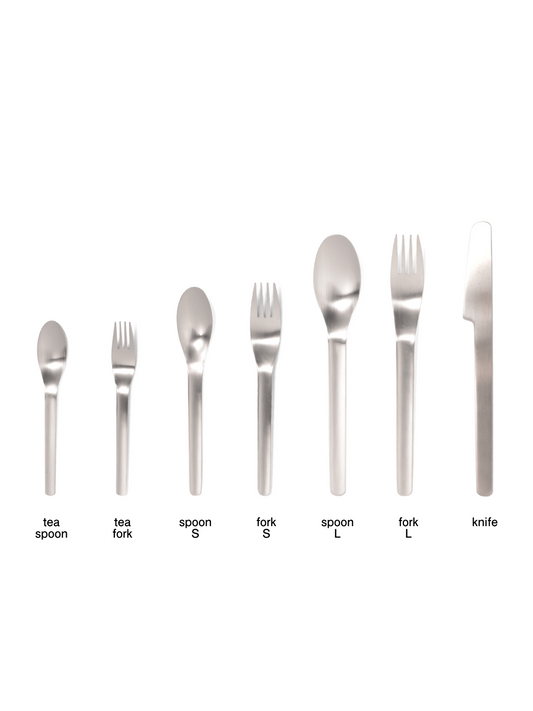 Studio M Buffet Japanese matte stainless steel cutlery collection by Marumitsu Poterie