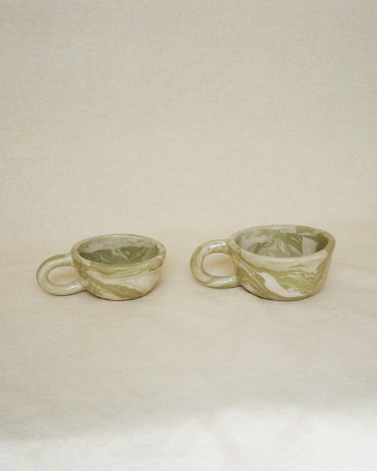 Latte Mug Marble Sage 260ml