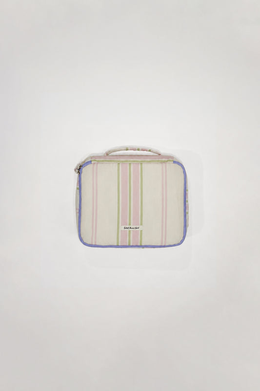 HÔTEL827 Carry On Travel Pouch in bio-washed cotton featuring Parisian typography graphic