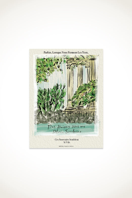 Kisses in Sudden Rain Showers Postcard