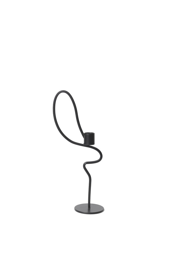 Valse Candle Holder High (Black)
