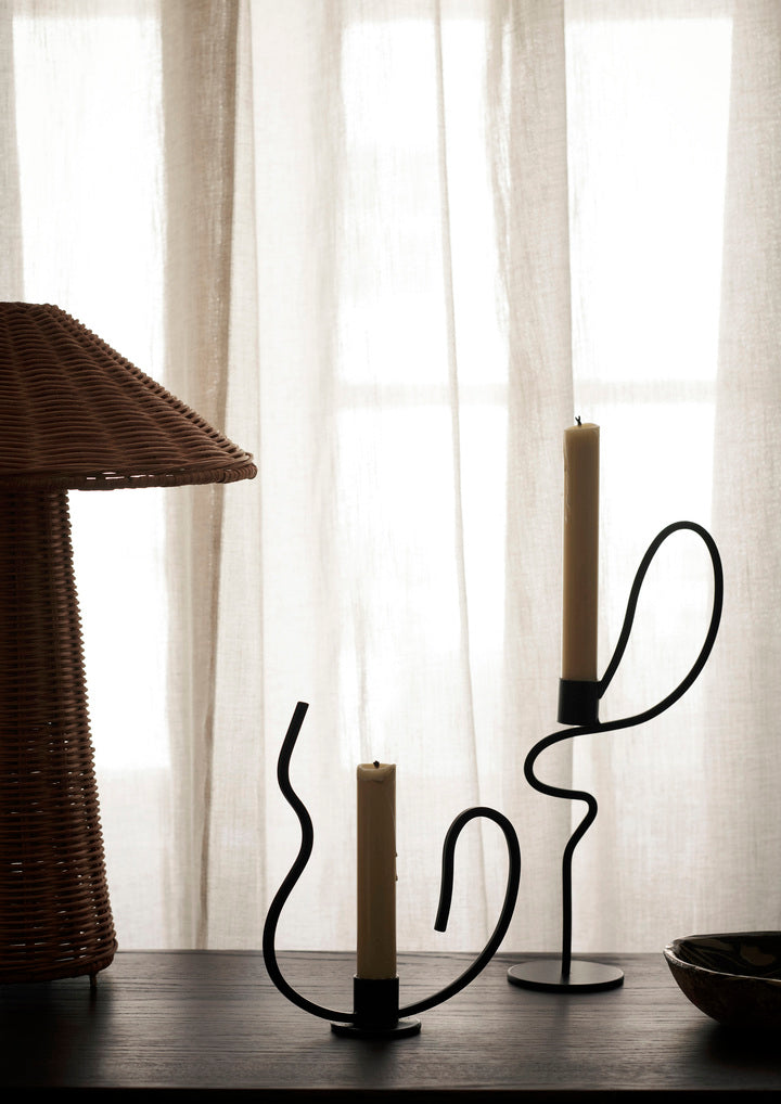 Valse Candle Holder High (Black)