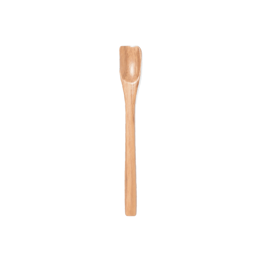 A pack shot of Studio M Kurinoki Japanese natural chestnut wood jam spoon.