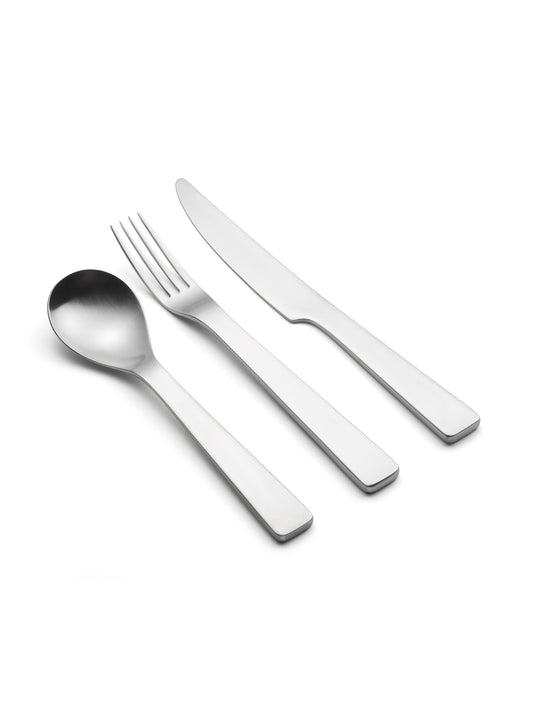David Mellor London 3-piece stainless steel cutlery set with soup spoon table fork and knife