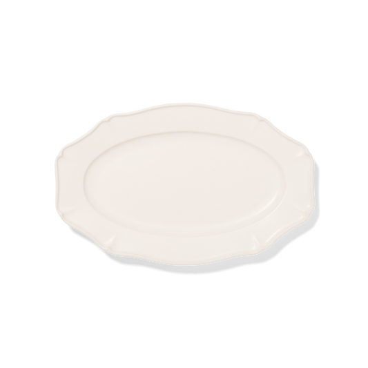 Studio M Ornata 20cm oval porcelain plates in matte white