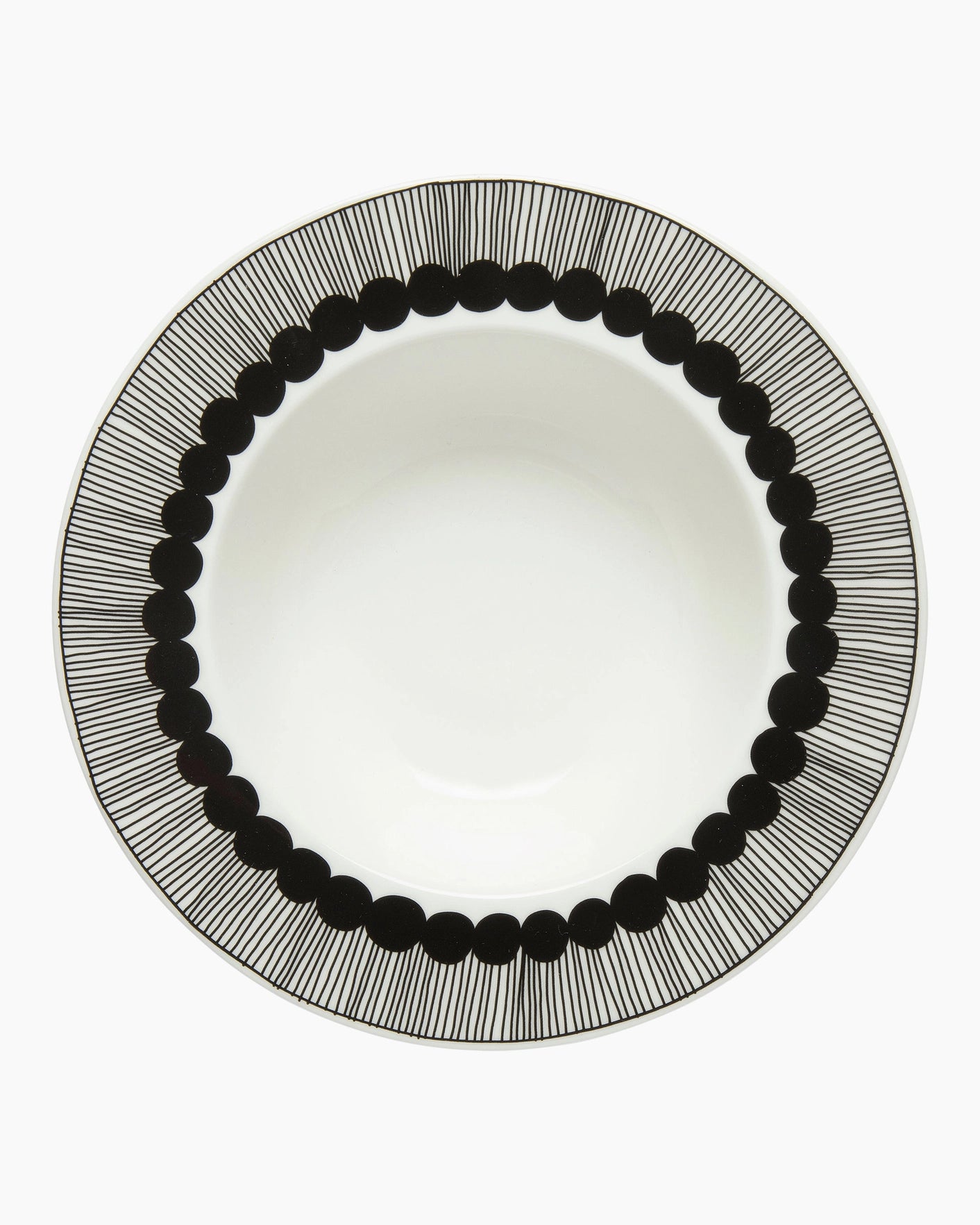 Oiva / Siirtolapuutarha Deep Plate 20cm (White, Black)