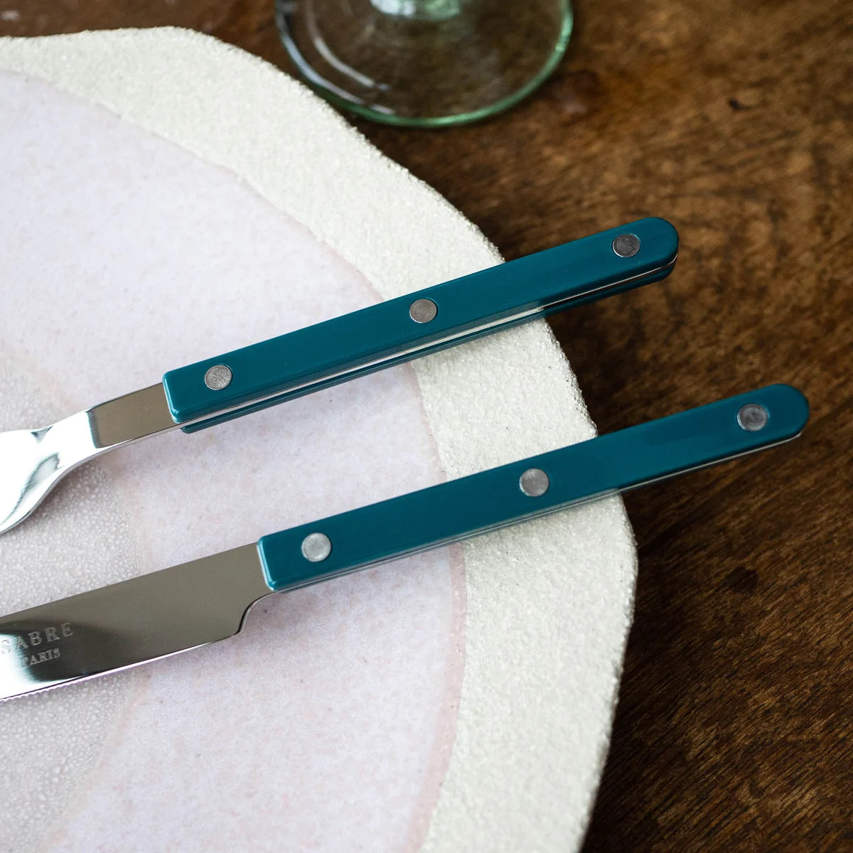 Bistrot Shiny Solid Cutlery - Aquamarine