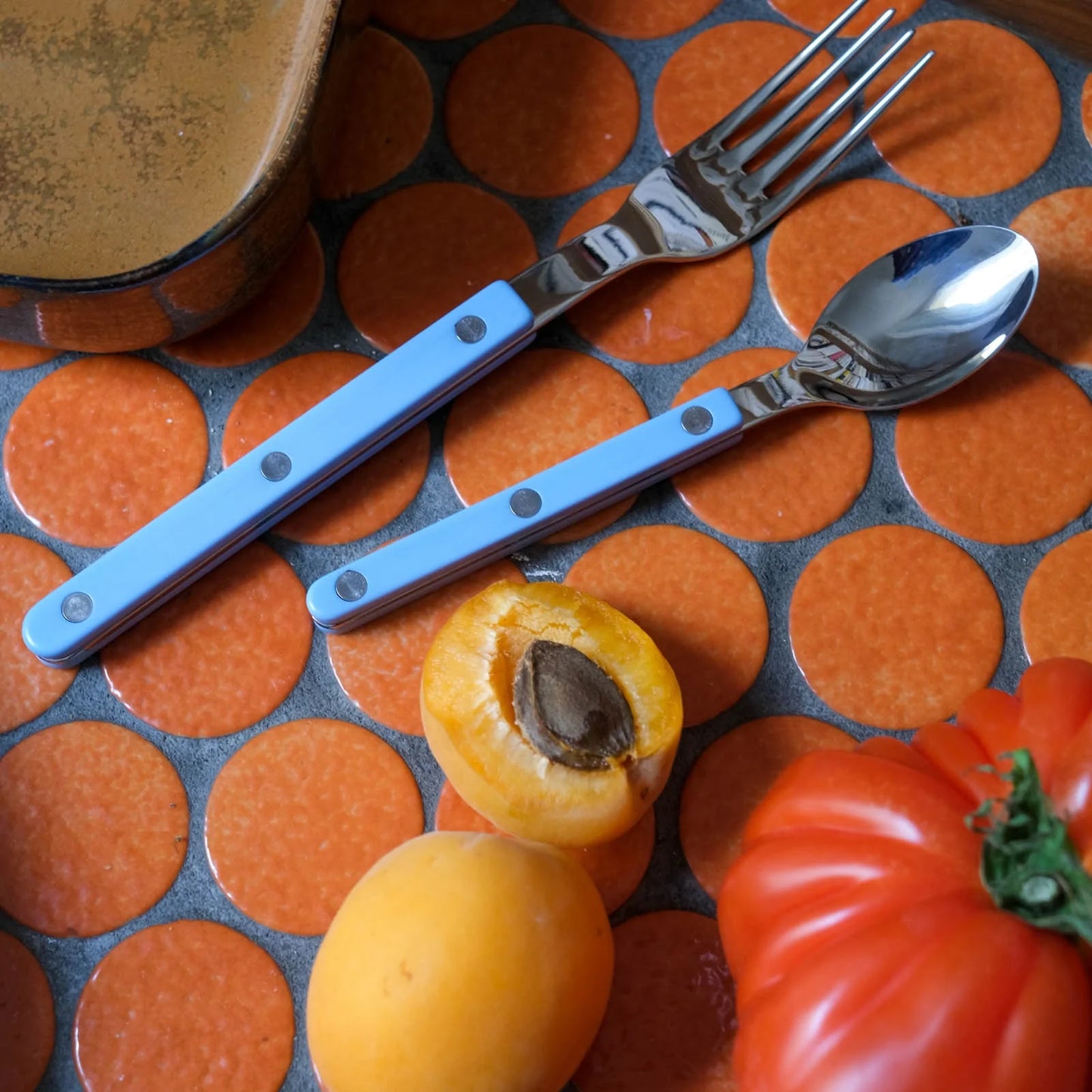 Bistrot Shiny Solid Cutlery - Pastel Blue