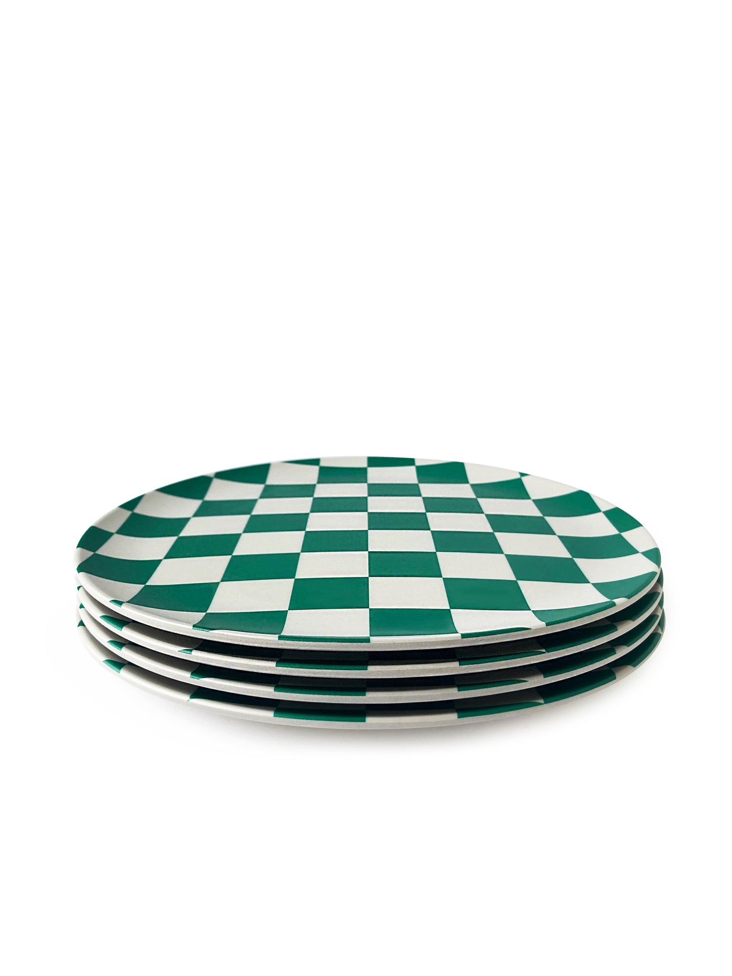 Green Check Side Plate 20cm