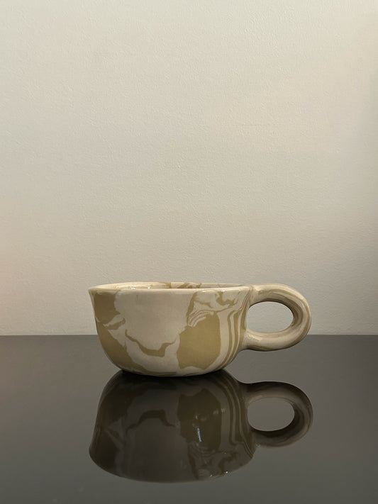 Latte Mug Marble Olive 260ml