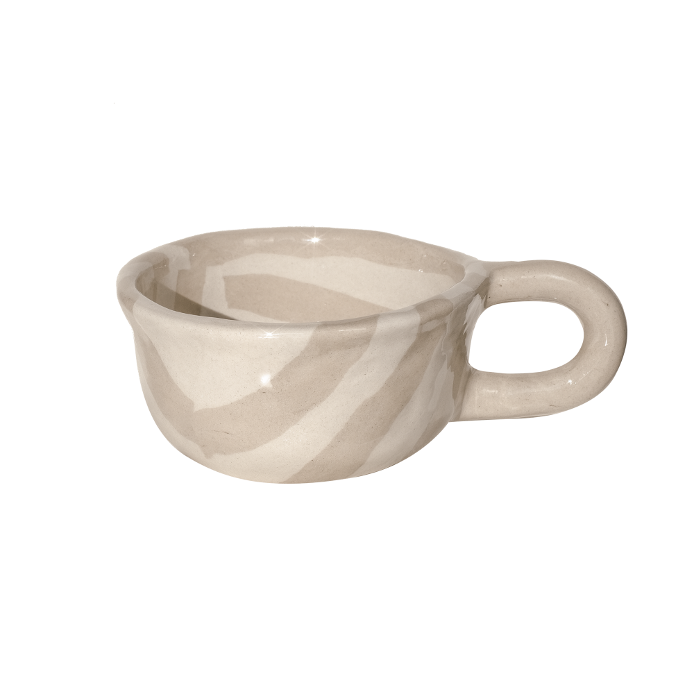 Latte Mug Stripe Beige 260ml