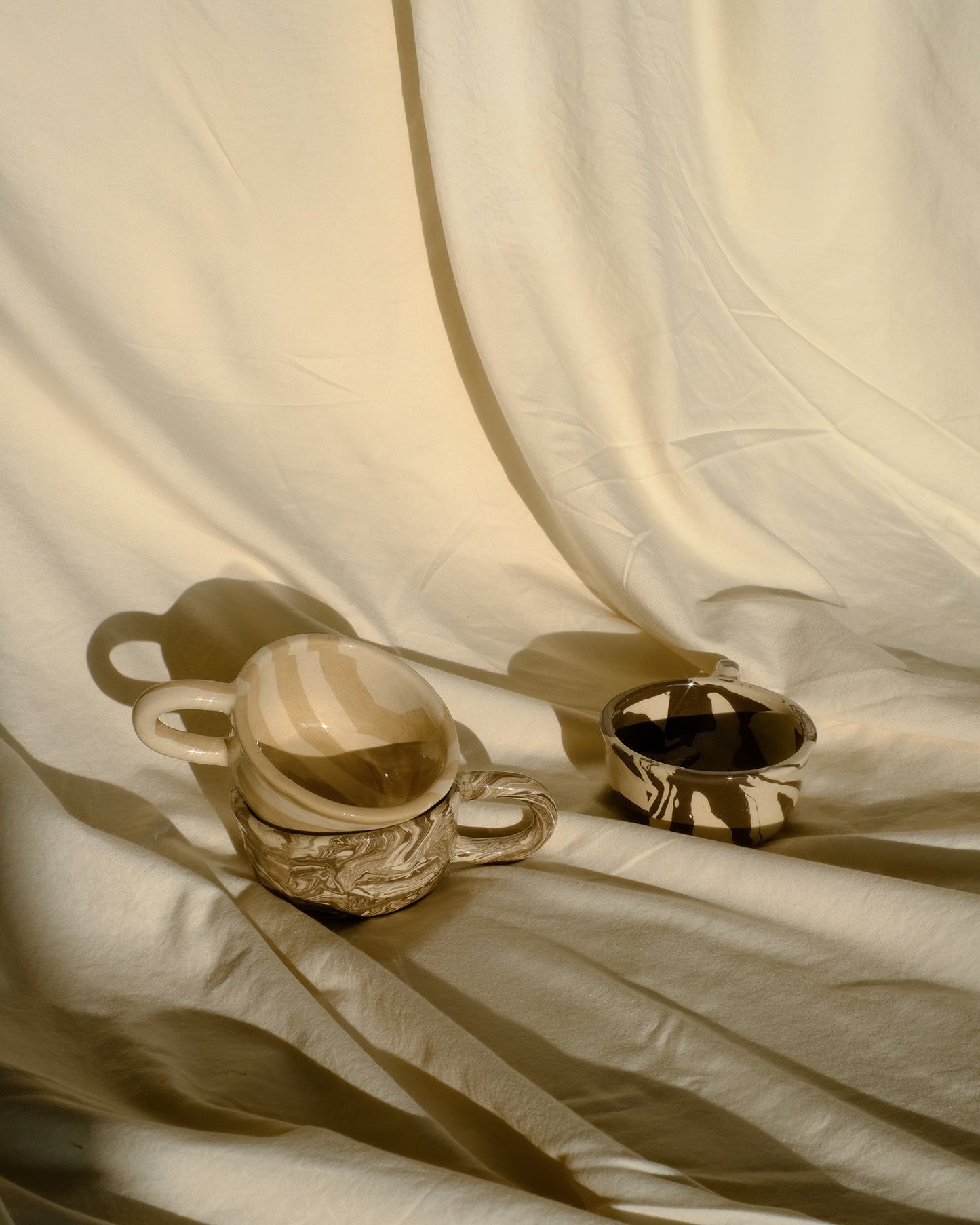 Latte Mug Stripe Beige 260ml