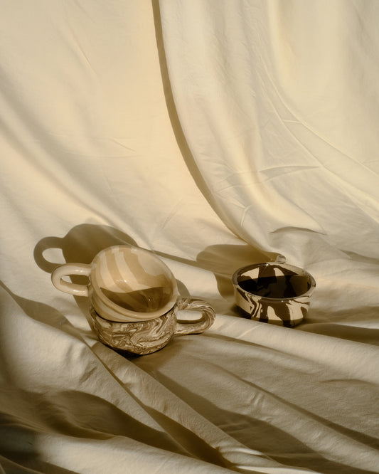 Latte Mug Stripe Beige 260ml