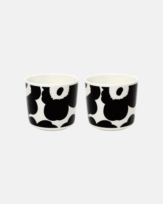 Oiva / Unikko Coffee Cup without Handle 200ml 2pcs (White, Black)