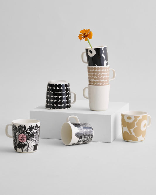 Oiva / Unikko Mug 400ml (White, Beige)