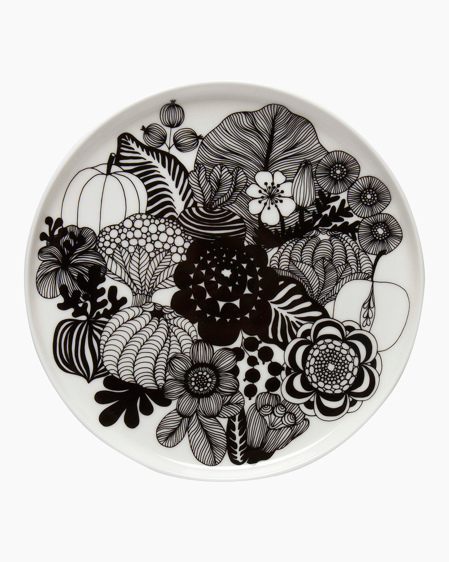 Oiva / Siirtolapuutarha plate 20cm (white, black)