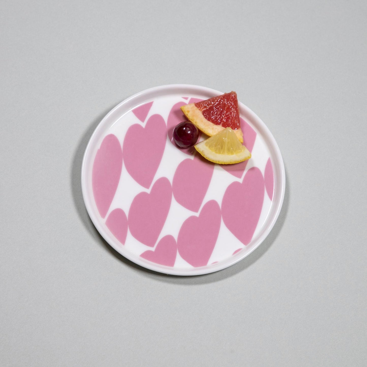 Pink Heart Pattern Plate 16cm