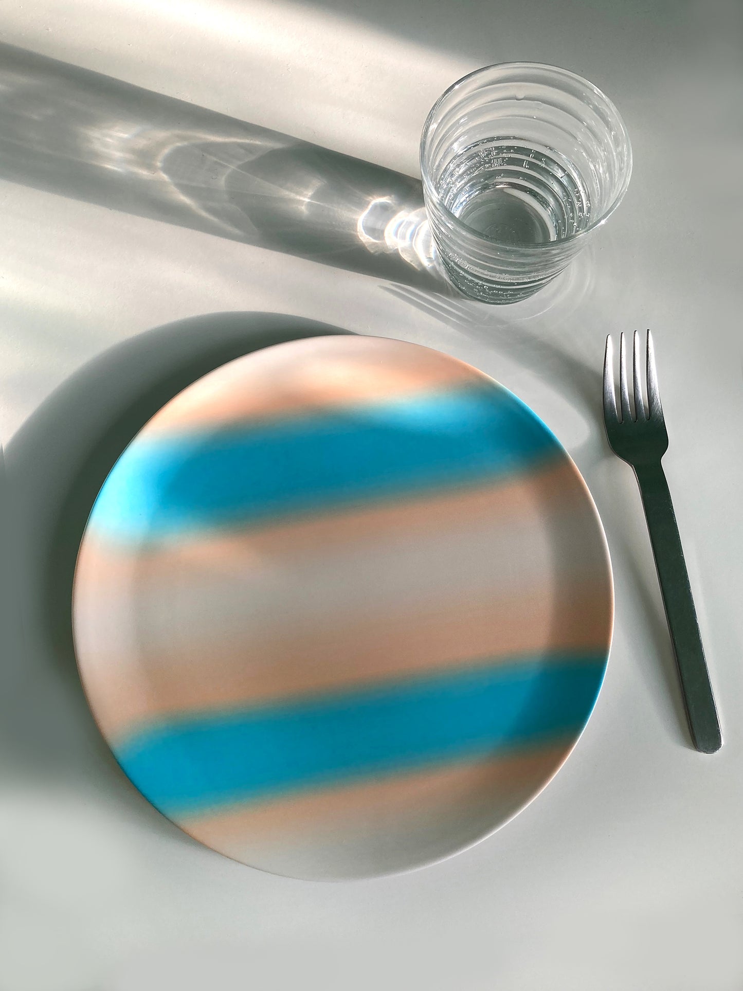 Soft Stripe Blue Dinner Plate 25cm