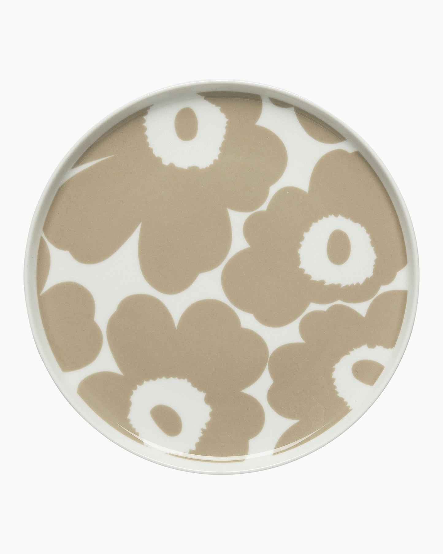 Oiva / Unikko Plate 20cm (White, Beige)