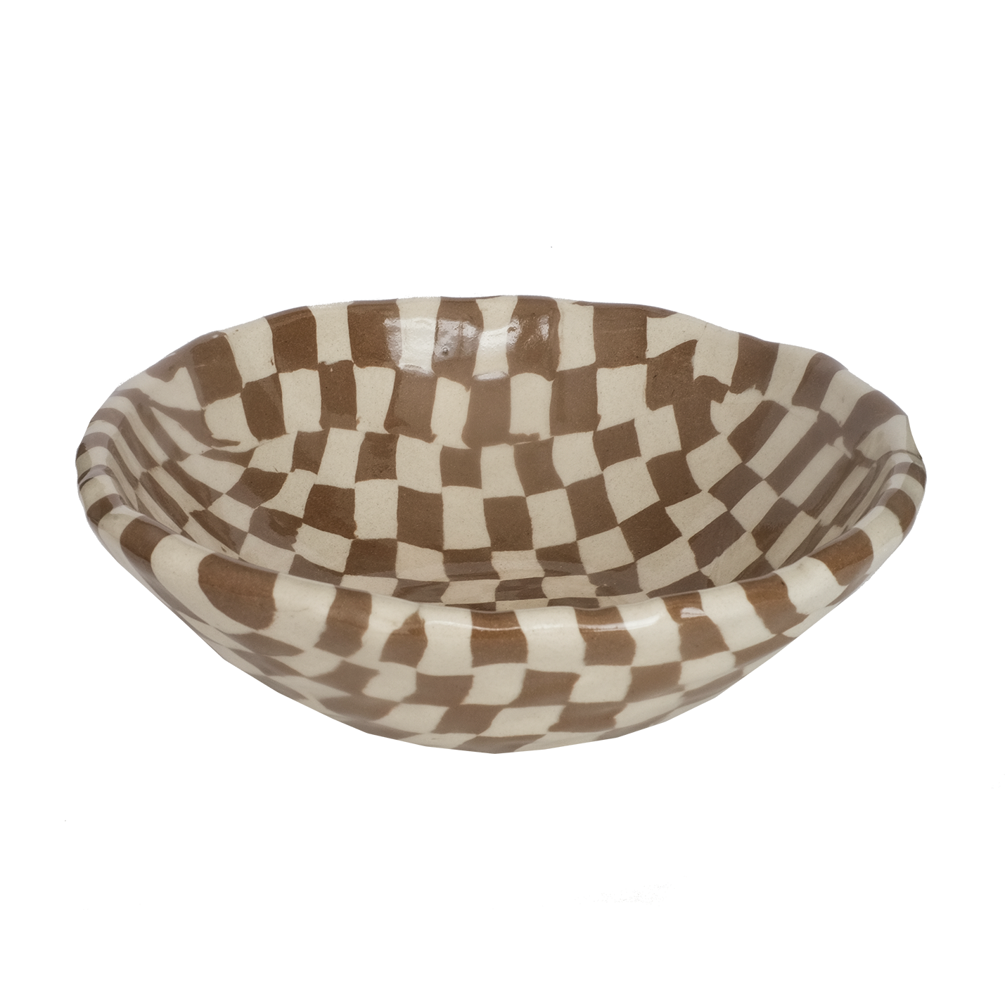 Bowl Marble Check Choco M