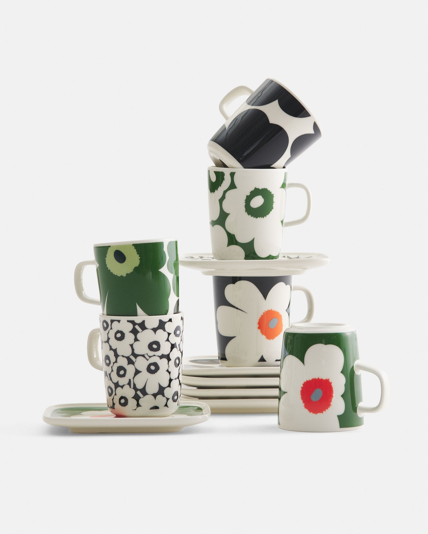 Oiva / Unikko Mug 250ml (White, Green, Dark Green)