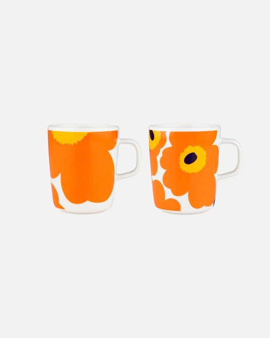 Oiva / Unikko 60th Anniversary Mug 250ml (White, Orange, Yellow)