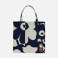 Oiva / Unikko Kollaasi Tote Bag (Linen, Dark Blue)
