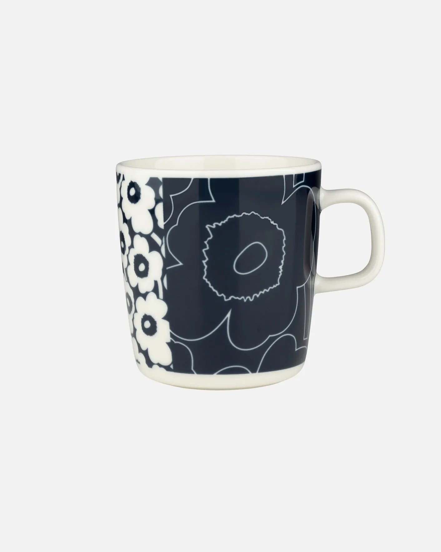 Oiva Unikko Kollaasi Mug 400ml (White, Dark Blue)