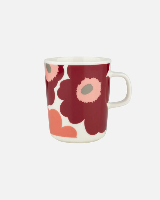 Oiva / Unikko Mug 250ml (White, Dark Cherry, Salmon Red)